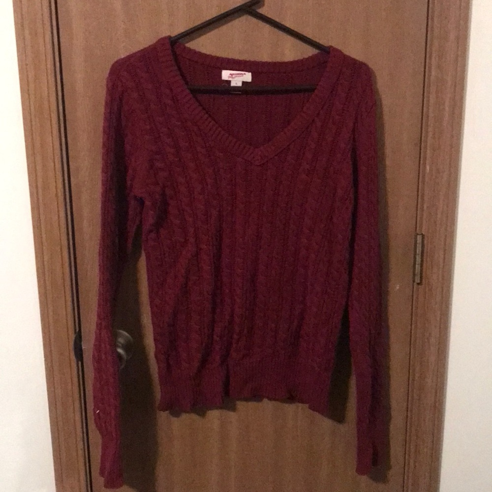Maroon V Neck Sweater